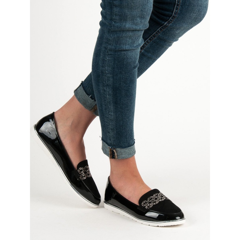 SHELOVET Lackierte Loafer schwarz 1