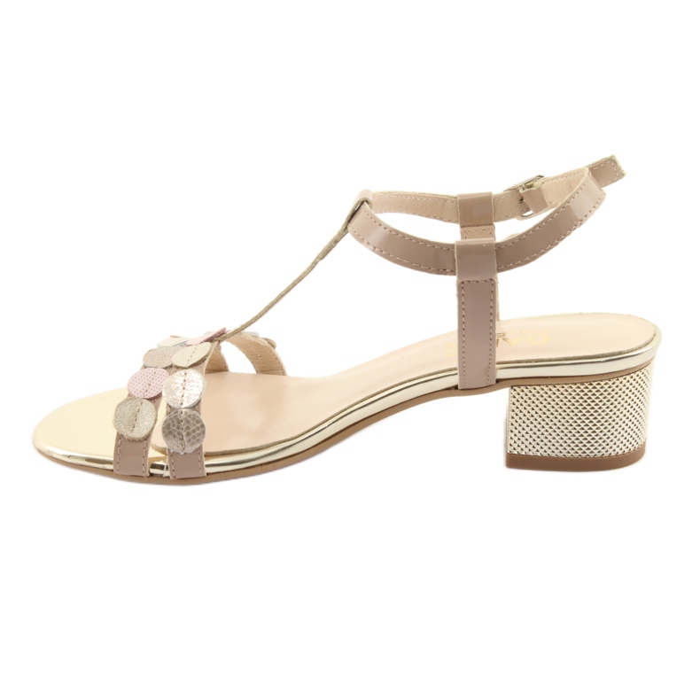 Damen Sandalen Gamis 3661 beige gestreift braun gelb 2