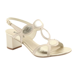 Beige / goldene Sandalen für Damen Anabelle 1352 braun gelb 1