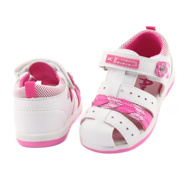 American Club American DR18 Mädchensandalen weiß rosa 4