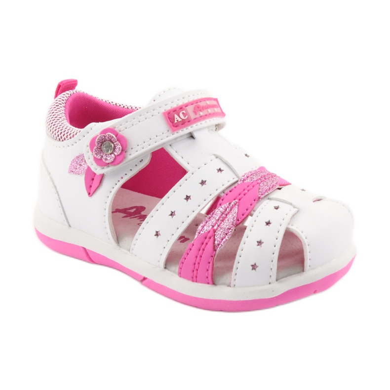 American Club American DR18 Mädchensandalen weiß rosa 1