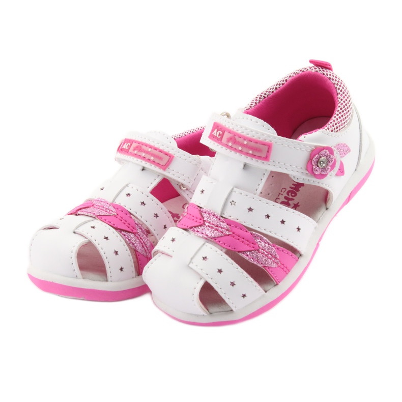 American Club American DR18 Mädchensandalen weiß rosa 3