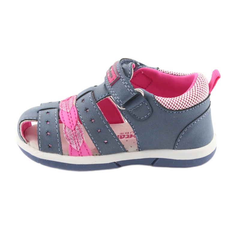 American Club American DR18 Mädchensandalen aus Denim blau rosa 2