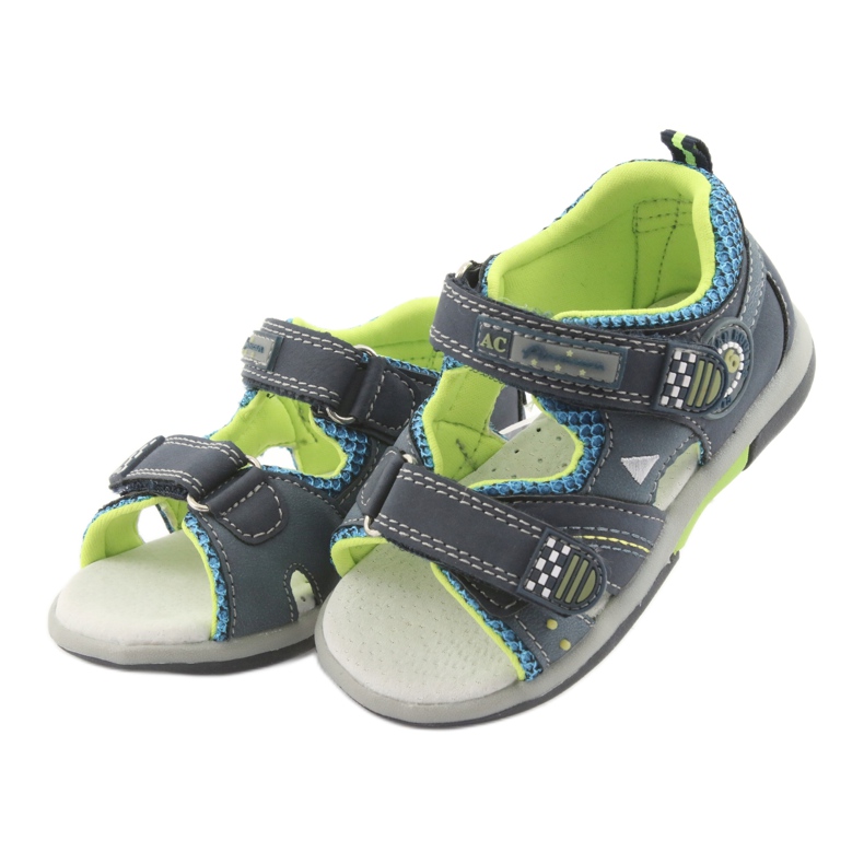 American Club DR13 Jungensandalen marineblau grün 3