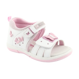 American Club American DR19 weiße Schmetterlings-Mädchensandalen rosa 1