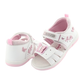 American Club American DR19 weiße Schmetterlings-Mädchensandalen rosa 4