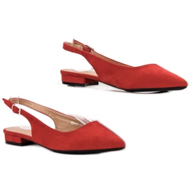 SHELOVET Modische Ballerinas aus Wildleder rot 1