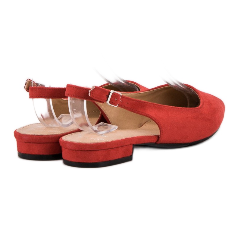 SHELOVET Modische Ballerinas aus Wildleder rot 2