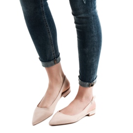 SHELOVET Modische Ballerinas aus Wildleder braun 2