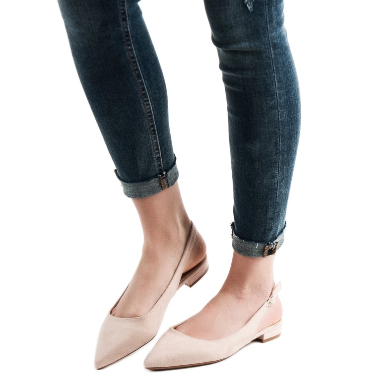 SHELOVET Modische Ballerinas aus Wildleder braun 2