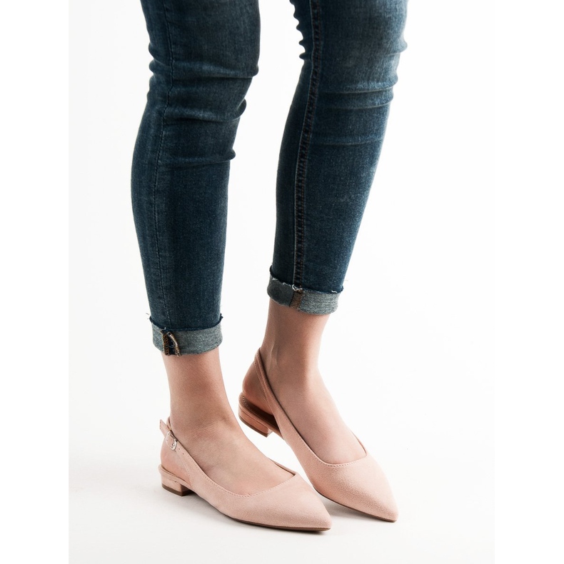 SHELOVET Modische Ballerinas aus Wildleder rosa 2