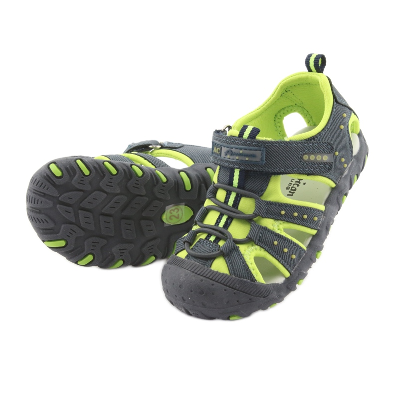 American Club DR11 Klettsandalen für Jungen grün marineblau 5