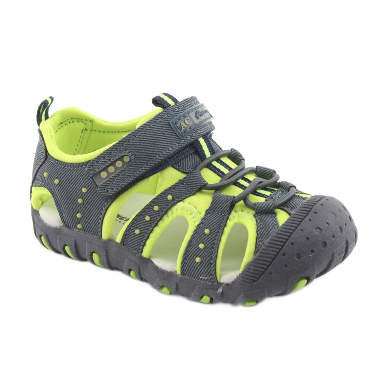 American Club DR11 Klettsandalen für Jungen grün marineblau 1