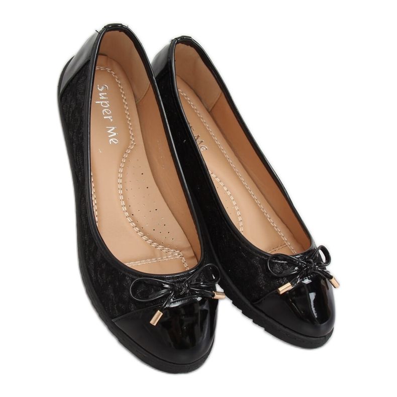 Schwarze Damen Ballerinas 7846-P Schwarz 2