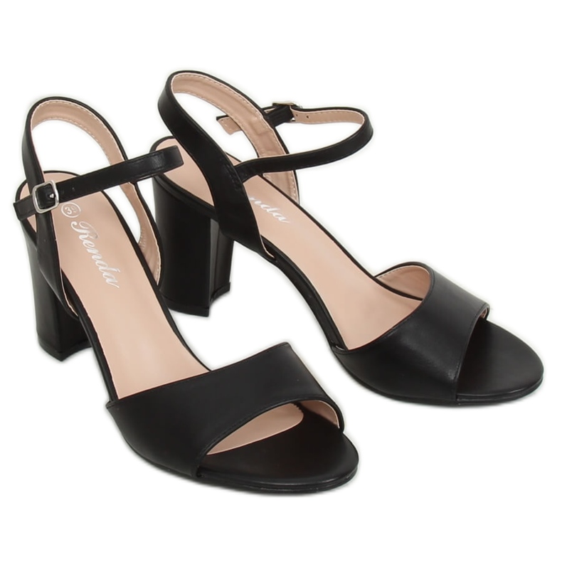 Schwarze Sandalen High Heels FZ583 Schwarz 2