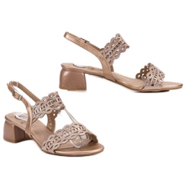 Kylie Stylische Sandalen mit hohen Absätzen golden 1