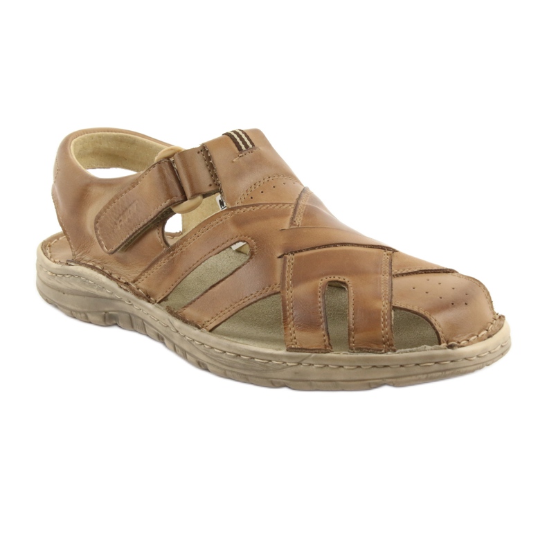 Naszbut 052 beige Herrensandalen mit Klettverschluss 1