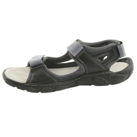 Naszbut Herrenledersandalen mit Klettverschluss 043 Schwarz und Grau 2