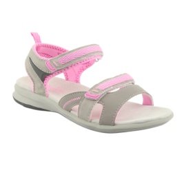 American Club HL12 Mädchensandalen grau rosa 1