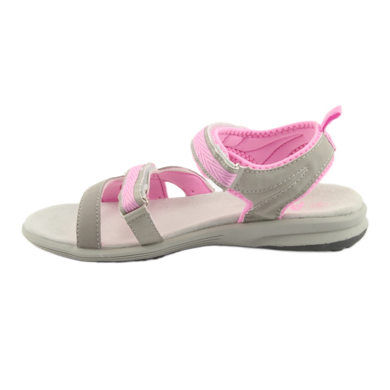 American Club HL12 Mädchensandalen grau rosa 2