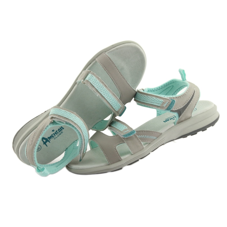 American Club HL12 Mädchensandalen grau grün 5