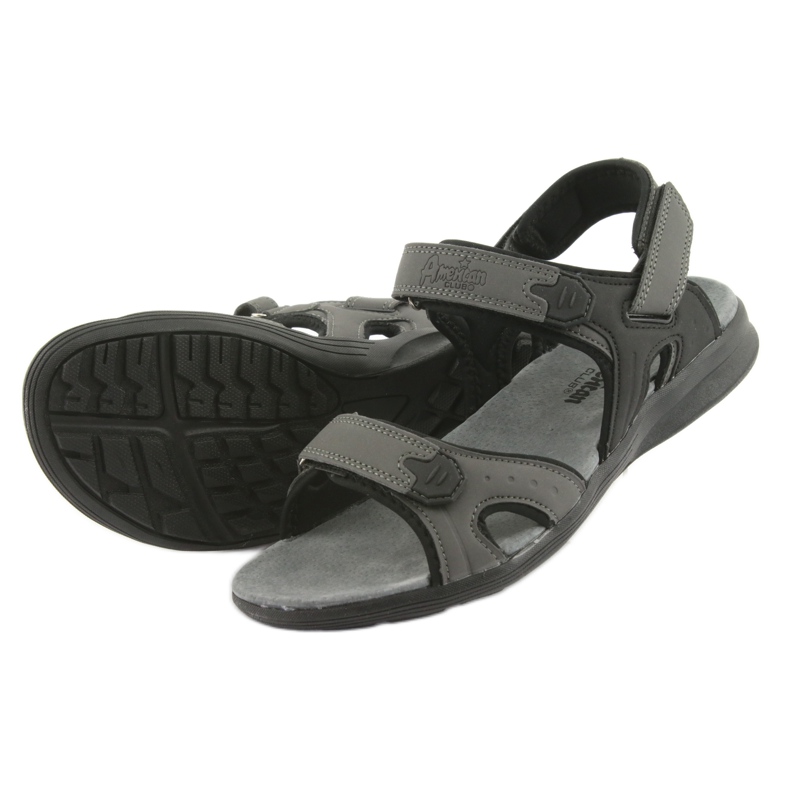 American Club American HL09 schwarz / graue Sportsandalen 4
