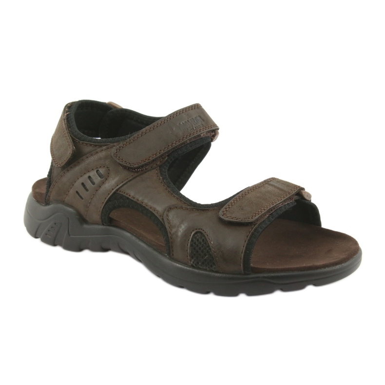 American Club Amerikanische Leder-Sportsandalen CY11 braun schwarz 1