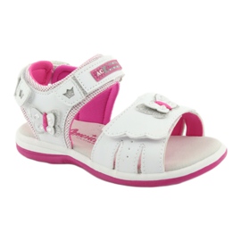 American Club Mädchensandalen mit Schmetterling DR09 weiß/rosa Ledereinsatz 1