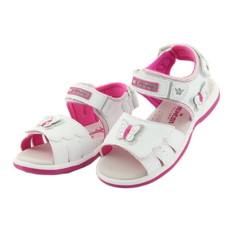 American Club Mädchensandalen mit Schmetterling DR09 weiß/rosa Ledereinsatz 3