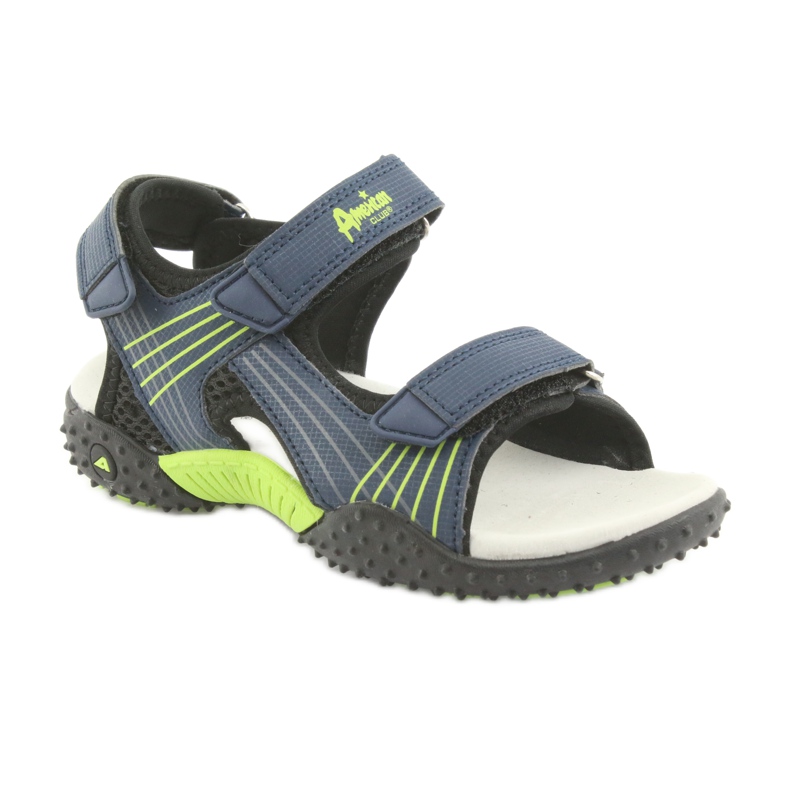 American Club HL16 marineblaue Sandalen für Jungen schwarz grün 1