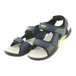 American Club HL16 marineblaue Sandalen für Jungen schwarz grün 3