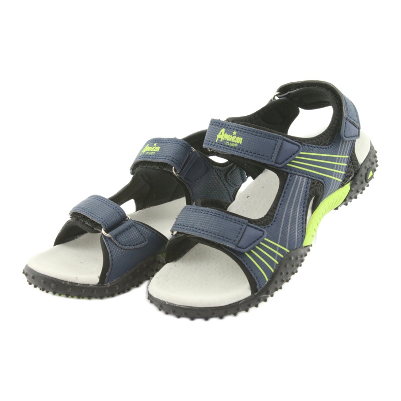 American Club HL16 marineblaue Sandalen für Jungen schwarz grün navy blau 3