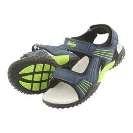 American Club HL16 marineblaue Sandalen für Jungen schwarz grün 4