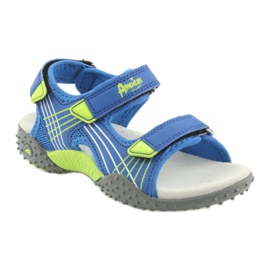 American Club HL16 blau / limetten Jungen Sandalen grün 1