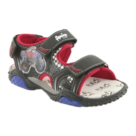 American Club Sandalen Monster Truck HL18 Schwarz/Rot Ledereinsatz 1