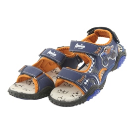 Monster Truck American Club HL18 marine Sandalen navy blau orange 3