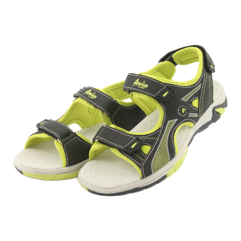 American Club RL22 schwarze Sandalen für Jungen grün 3