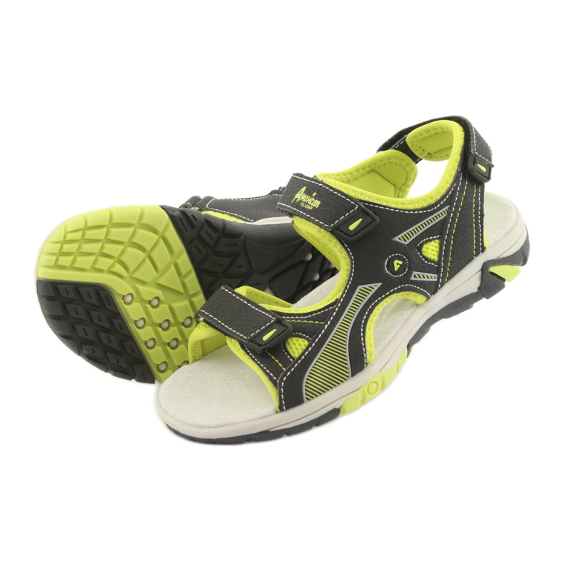 American Club RL22 schwarze Sandalen für Jungen grün 4