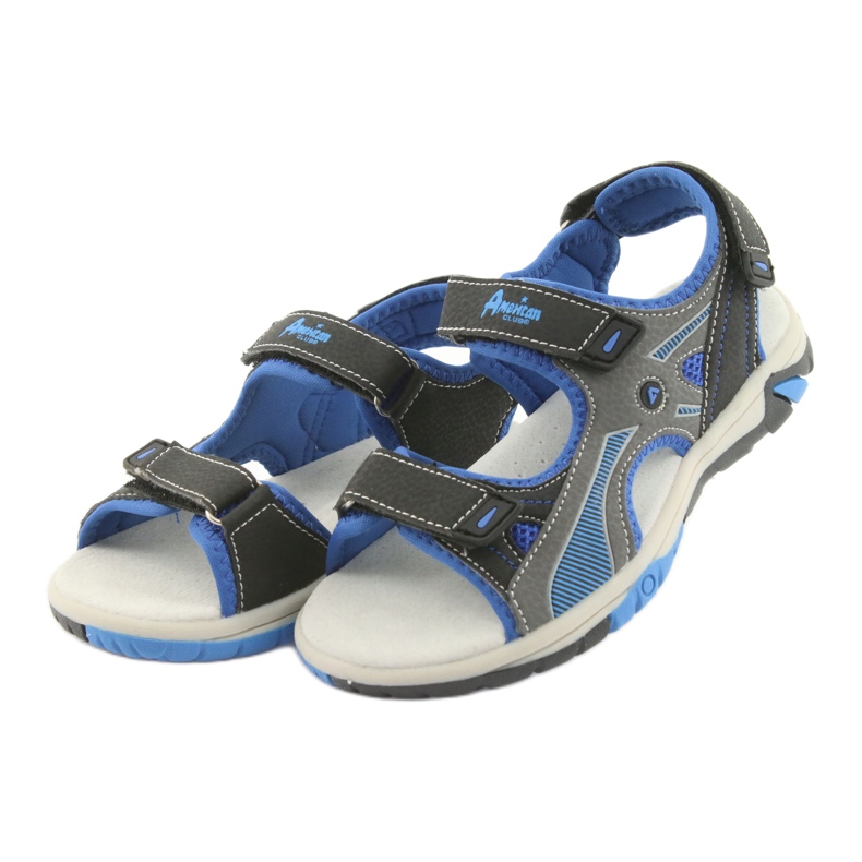 American Club RL22 navy / royal Sandalen für Jungen blau grau marineblau 3