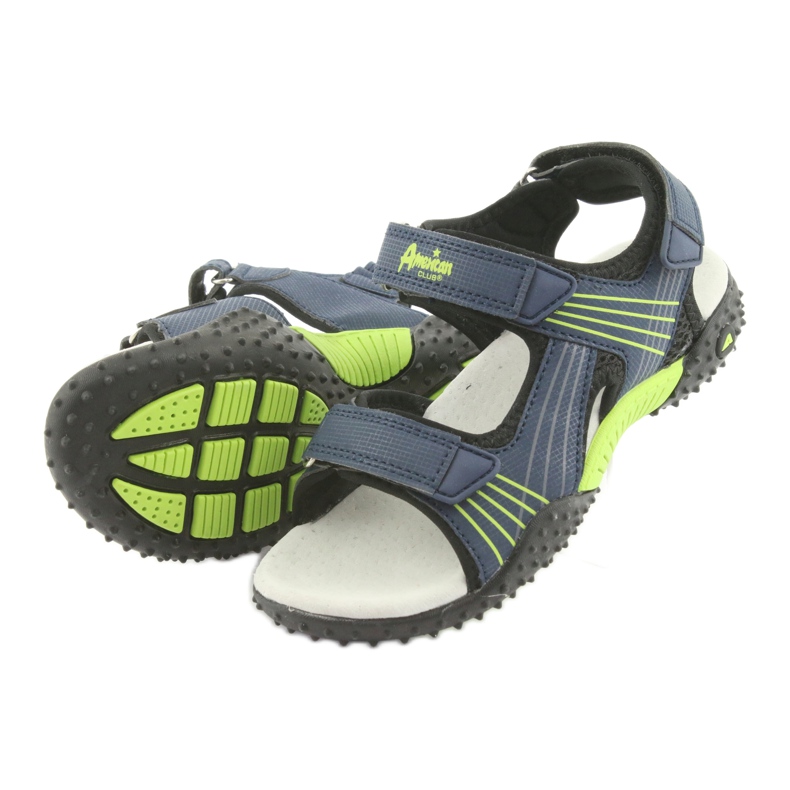 American Club HL15 Jungensandalen marineblau grün 4