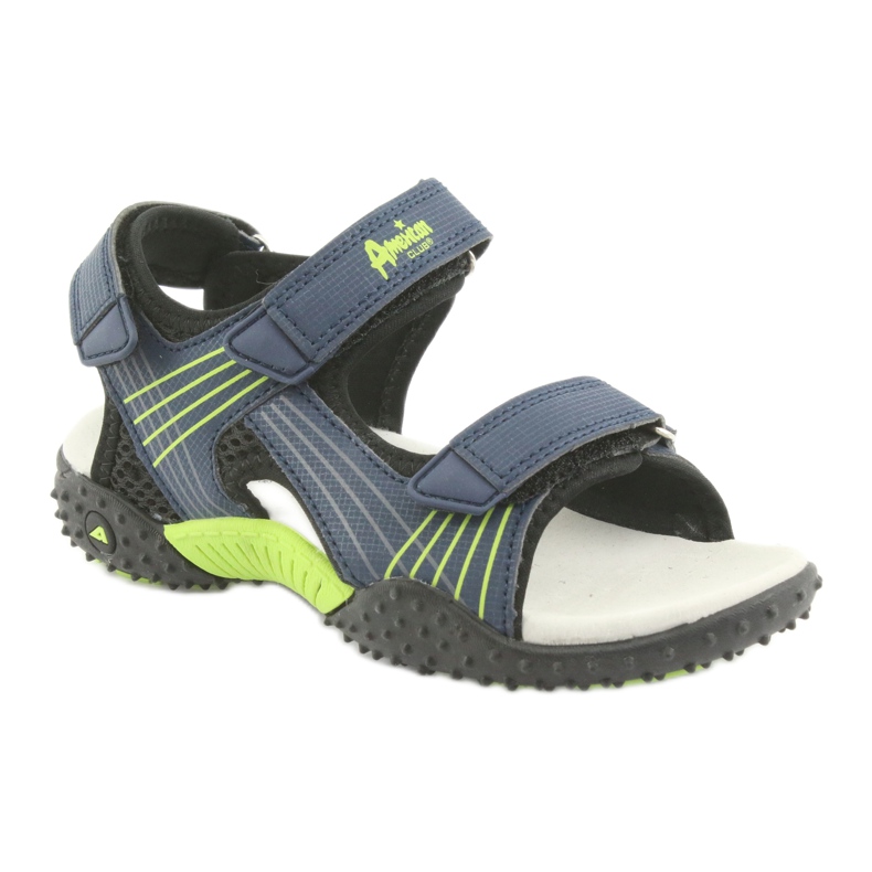 American Club HL15 Jungensandalen marineblau grün navy blau 1