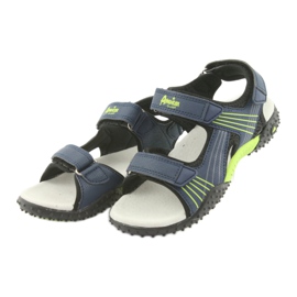 American Club HL15 Jungensandalen marineblau grün navy blau 3
