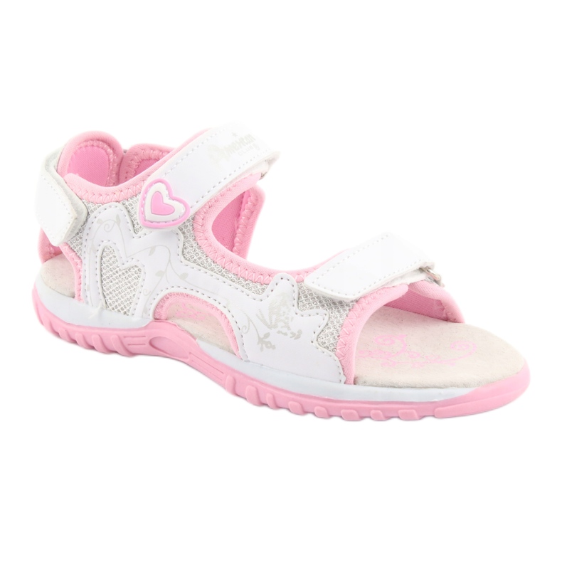 American Club Sportsandalen für Mädchen weiß grau rosa 1