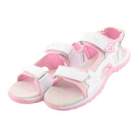 American Club Sportsandalen für Mädchen weiß grau rosa 3