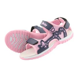 American Club Sportsandalen für Mädchen rosa navy blau 4