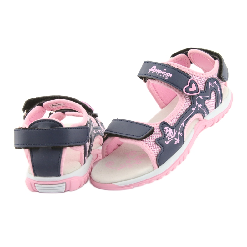 American Club Sportsandalen für Mädchen rosa navy blau 3