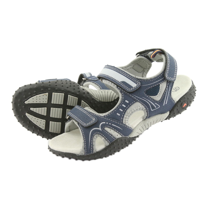 American Club RL18 marineblaue Jungensandalen grau navy blau 4