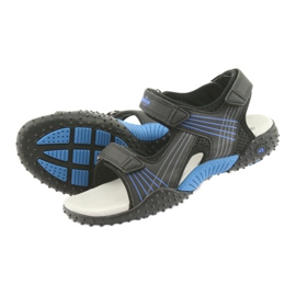 American Club HL15 Jungen Sandalen schwarz blau 4