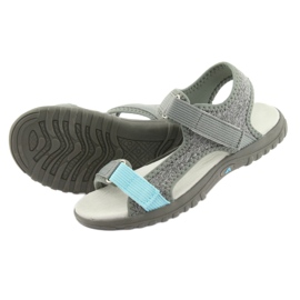 American Club Amerikanische Sandalen mit RL10 Ledereinsatz Grau/Blau 4