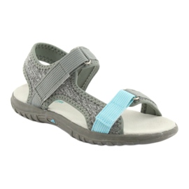 American Club Amerikanische Sandalen mit RL10 Ledereinsatz Grau/Blau 1